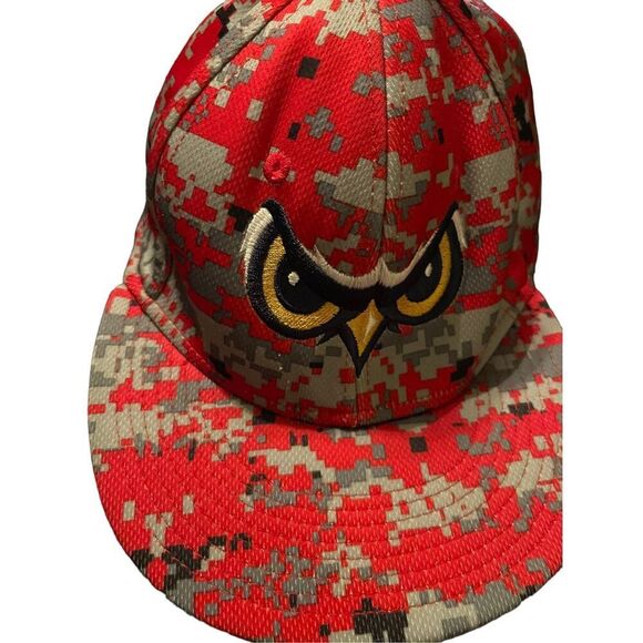 OC Sports MWS Series Men's Red Camo Fitted Orem Owlz Baseball Cap XL - Picture 9 of 15